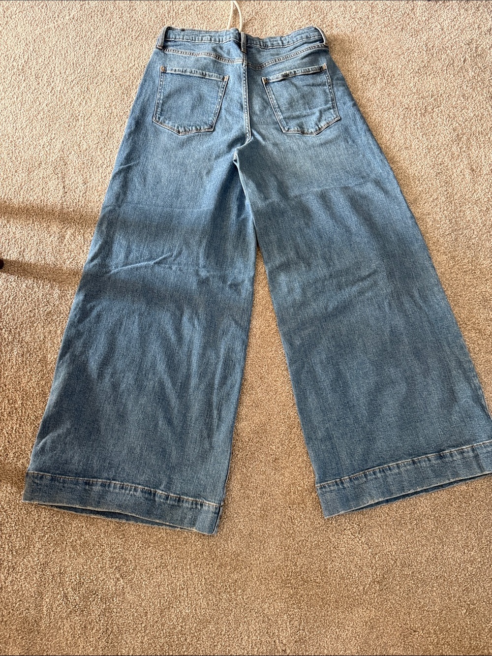 a.n.a wide-leg Light Blue Denim Jeans with Contrast Stitching - Picture 5 of 11